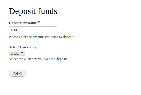 deposit funds